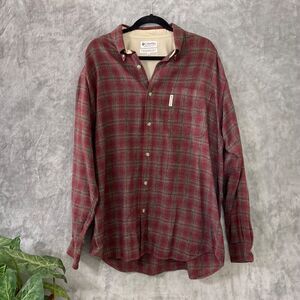 Colombia Sportwear Flannel Shacket Jacket Button Down Multi Color Red Size L